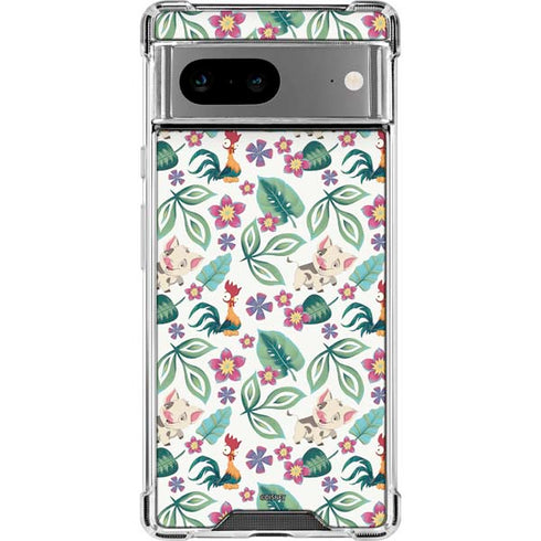 Disney Princess Moana Pua and Heihei Pattern Google Pixel 8 Clear Case